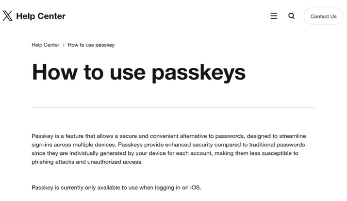 稷山苹果维修店铺分享iOS用户如何通过通行密钥(Passkey)登录 