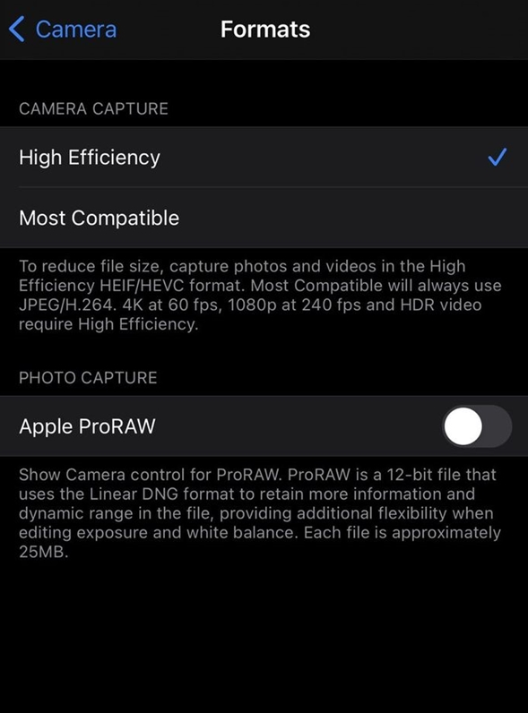 稷山苹果手机维修分享如何为 iPhone 12 Pro/Max 启用 ProRAW 照片格式 